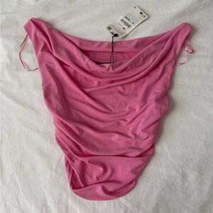 Zara Pink Draped Top